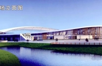 渠县公共文化体育中心进入钢结构施工阶段