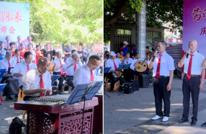 县老协晚霞文艺团载歌载舞庆“五一”