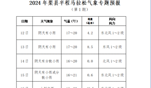 2024年渠县半程马拉松气象专题预报（第1期）